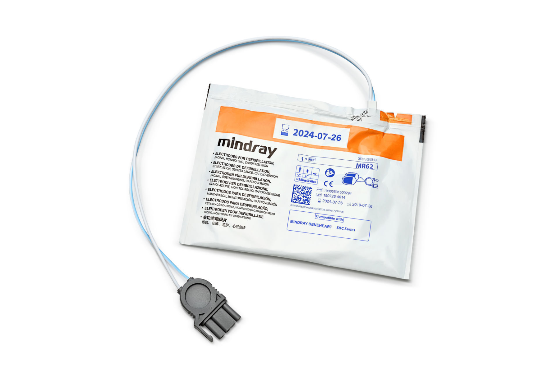 Mindray MR62 Defibrillator Universal Pads, Pack of 5