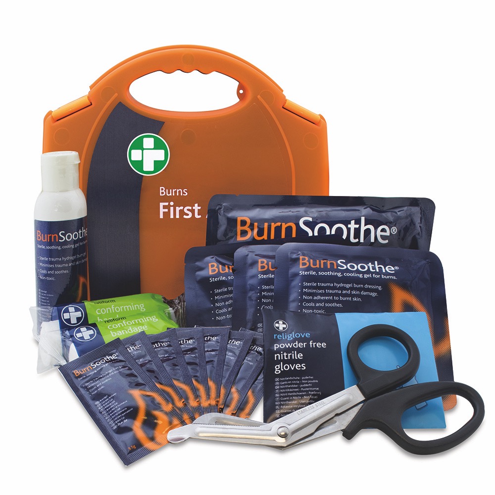 Burns First Aid Kit, in Orange/Orange Integral Aura Box, 22.5cmH x 23cmW x 9.5cmD, 1 x  Single Unit