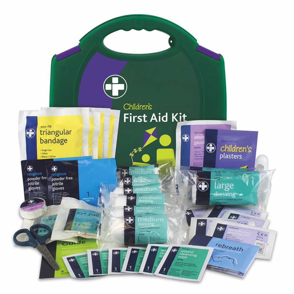 Child Care First Aid Kit in Green/Purple Integral Aura Box