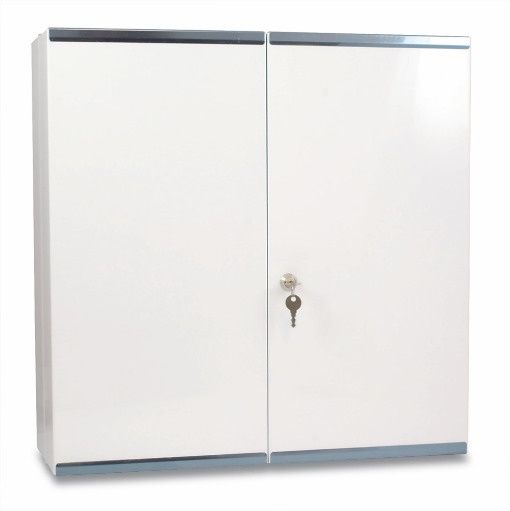 Budapest Metal Wall Cabinet , White, 53cmH x 53cmW x 19cmD, 1 x  Single Unit