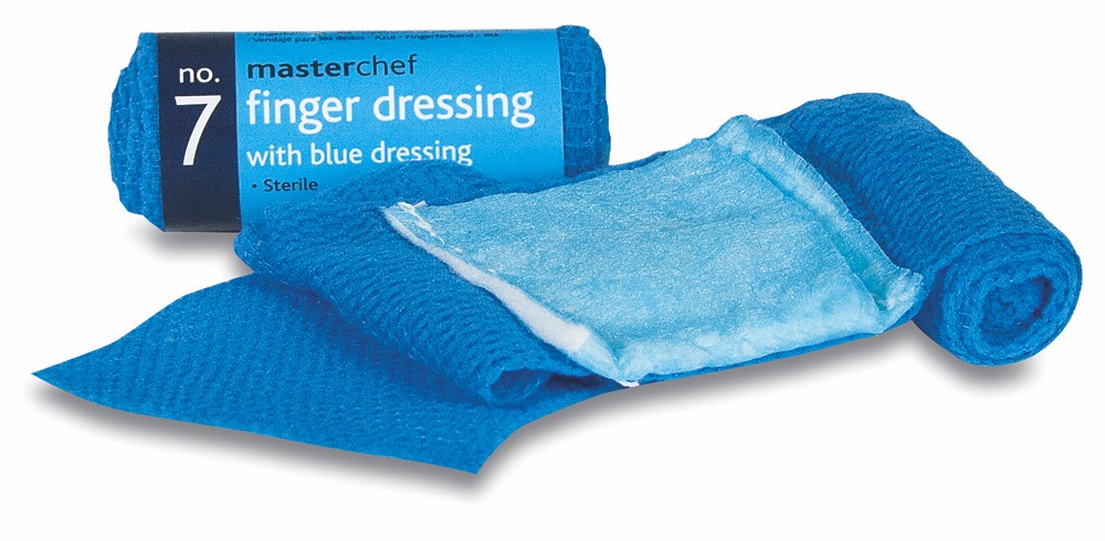 Finger Dressing - Blue, with bandage, No.7, 10 x  Single Unit