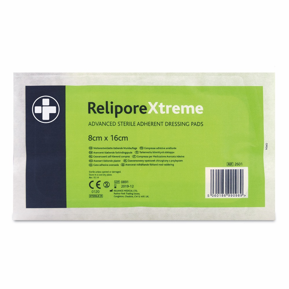 Relipore Xtreme Adhesive Dressing Pads, Sterile , 8cm x 16cm, 1 x  Box of 50