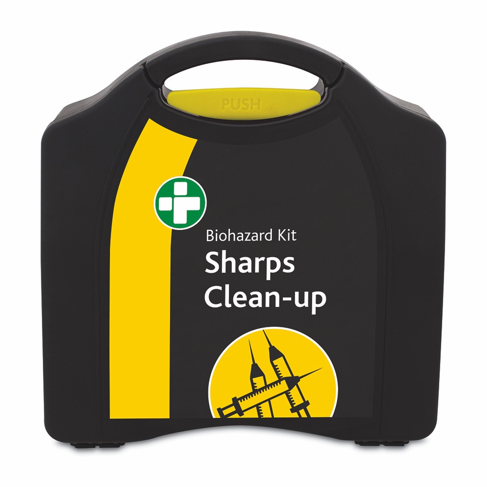 2 Application Sharps Clean-up Kit in Large Black/Yellow Compact Aura Box