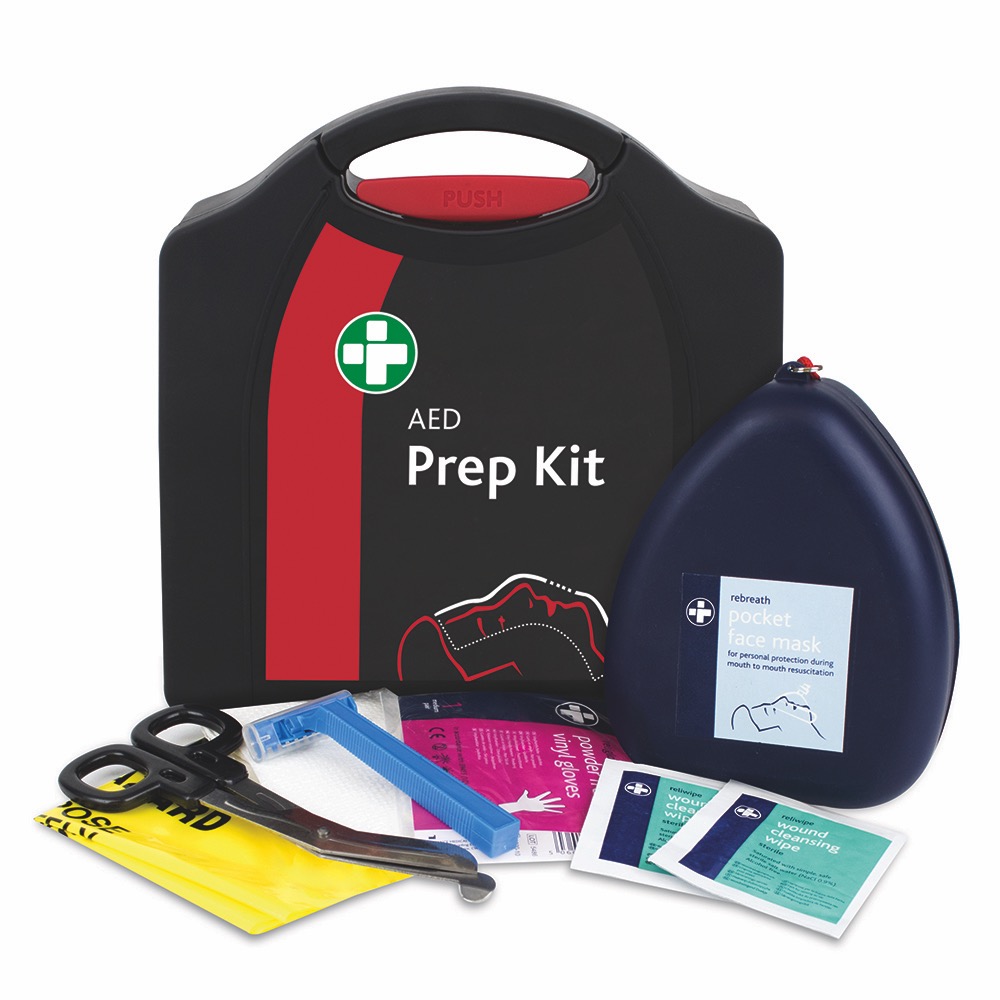 AED Prep Kit, in Large Black/Red Compact Aura, 20.5cmH x 20cmW x 6.5cmD, 1 x  Single Unit