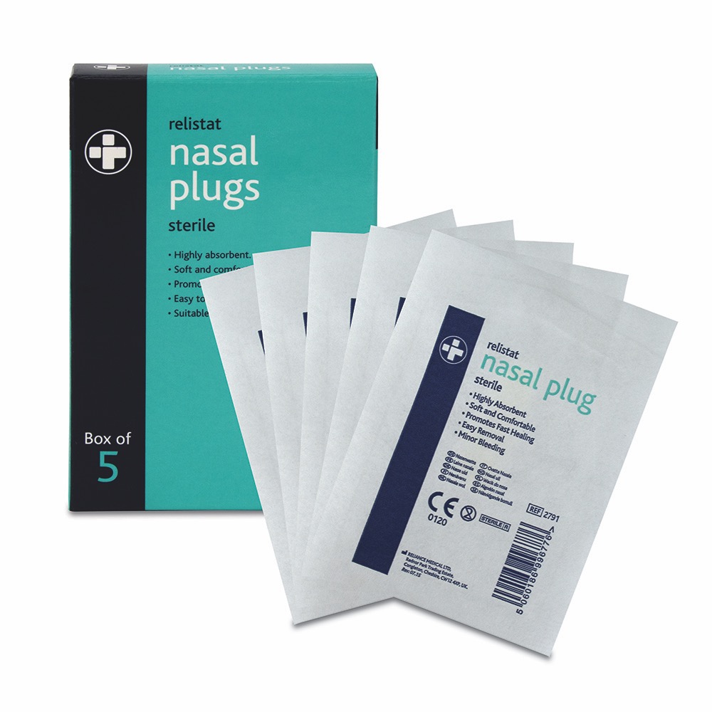 Relistat Nasal Plugs, Sterile, One Size, 1 x  Box of 5