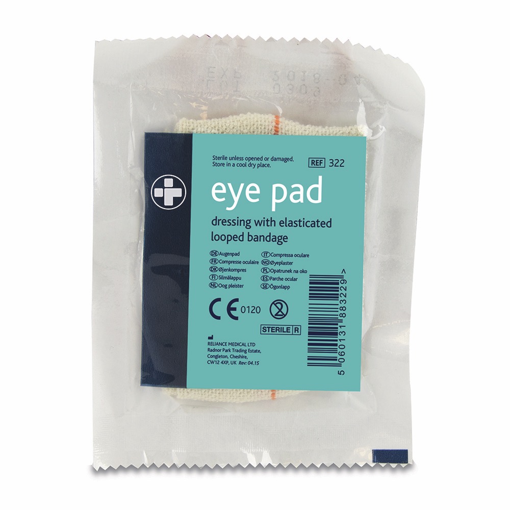 Eye Pad Dressing with Elasticated Loop, with Elasticated Loop , -, 10 x  Single Unit