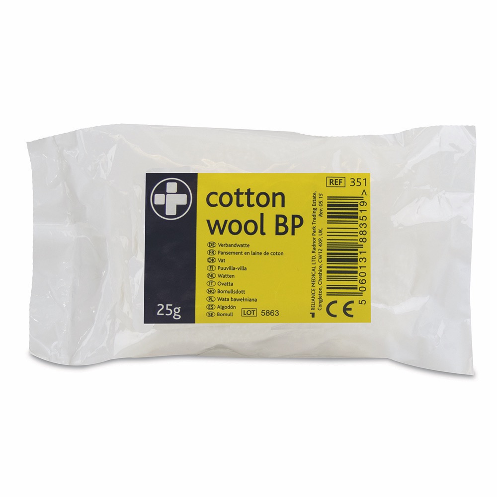 Cotton Wool BP, 25g, 10 x  Single Unit