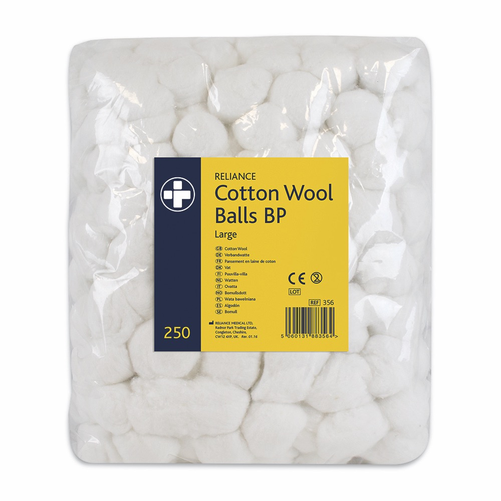 Cotton Wool Balls BP , Large , 1 x  Pack of 250