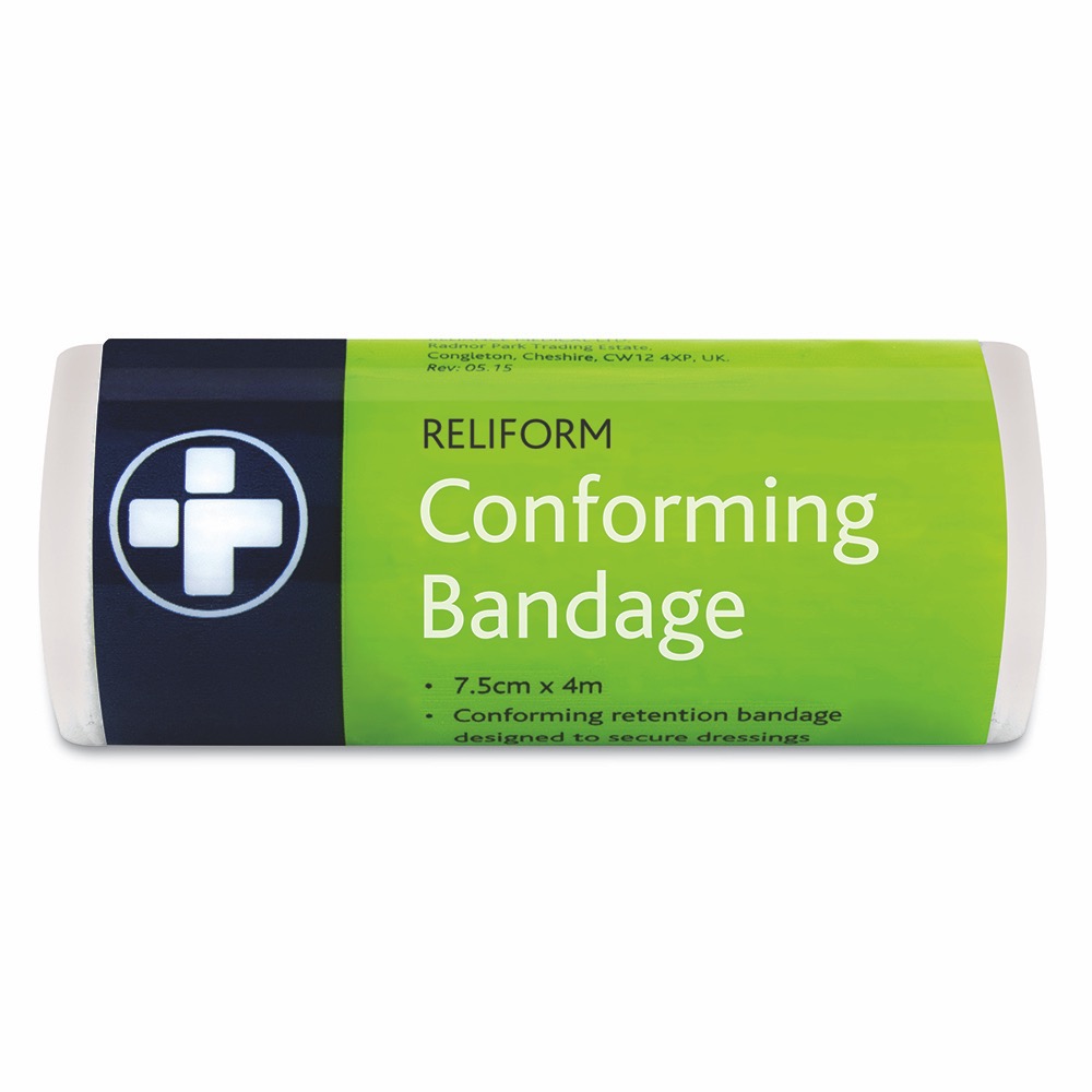 Reliform Conforming Bandage , White, 7.5cm x 4m, 10 x  Single Unit