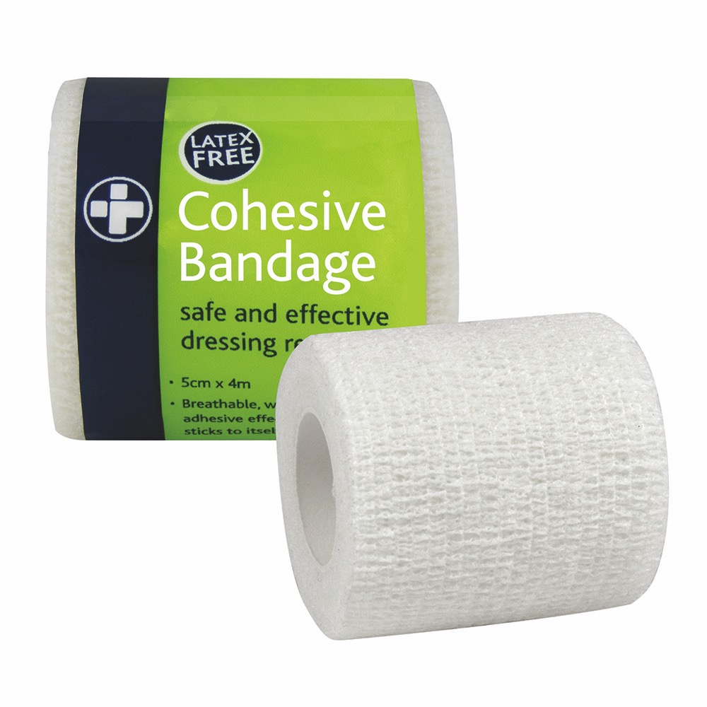 Cohesive Bandage - Latex-free, White , 5cm x 4m, 10 x  Single Unit