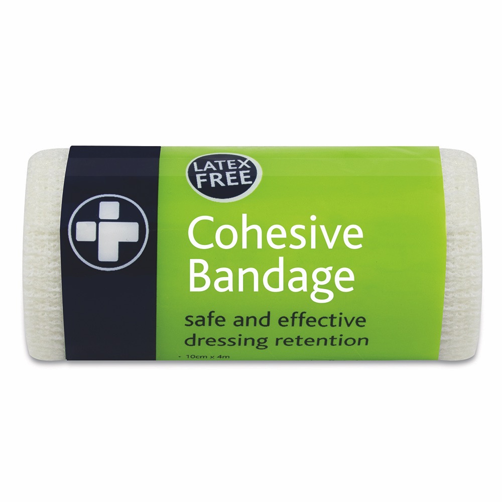 Cohesive Bandage - Latex-free, White, 10cm x 4m, 10 x  Single Unit