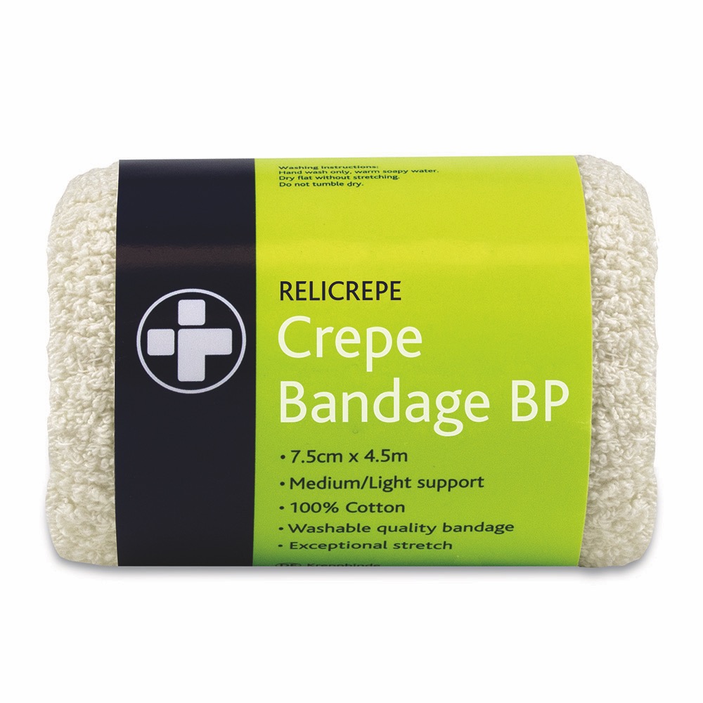 Relicrepe Bandage BP , White, 5cm x 4.5m, 10 x  Single Unit