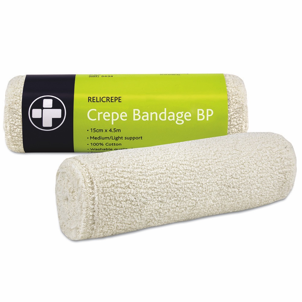 Relicrepe Bandage BP , White, 15cm x 4.5m, 10 x  Single Unit