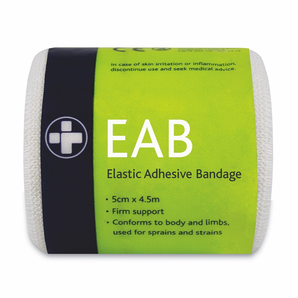 Elastic Adhesive Bandage , White , 5cm x 4.5m, 12 Single Unit