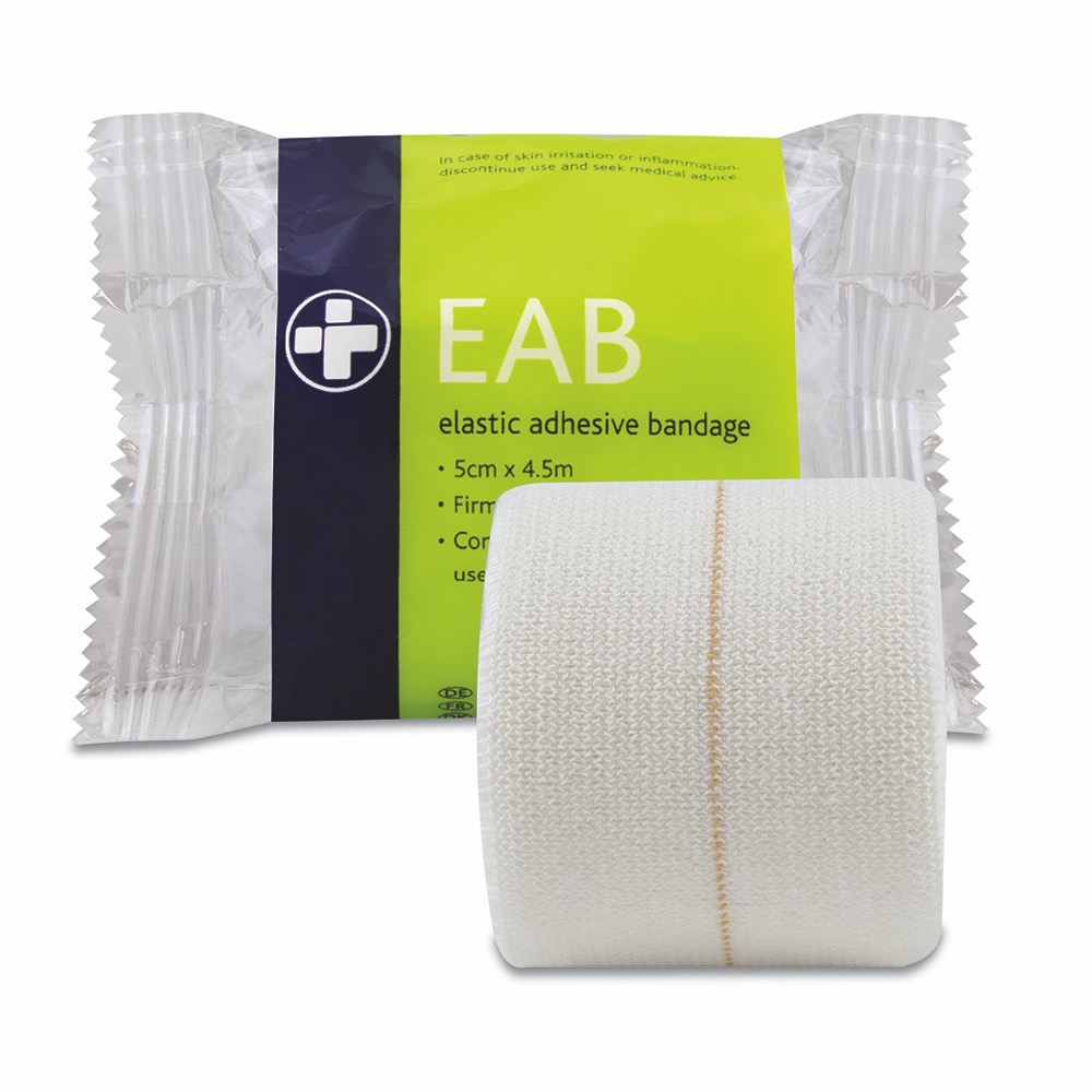 Elastic Adhesive Bandage , White , 5cm x 4.5m, 12 Single Unit