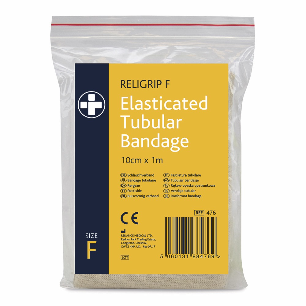 Religrip Elasticated Tubular Bandage , Natural, Size F 1m, 10 x  Single Unit