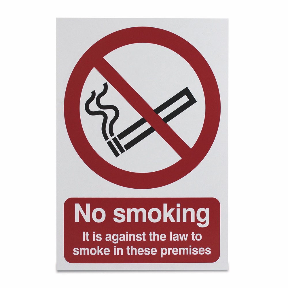 No smoking It is against the law to smoke in these premises, Vinyl, 297 x 210mm, 1 x  Single Unit