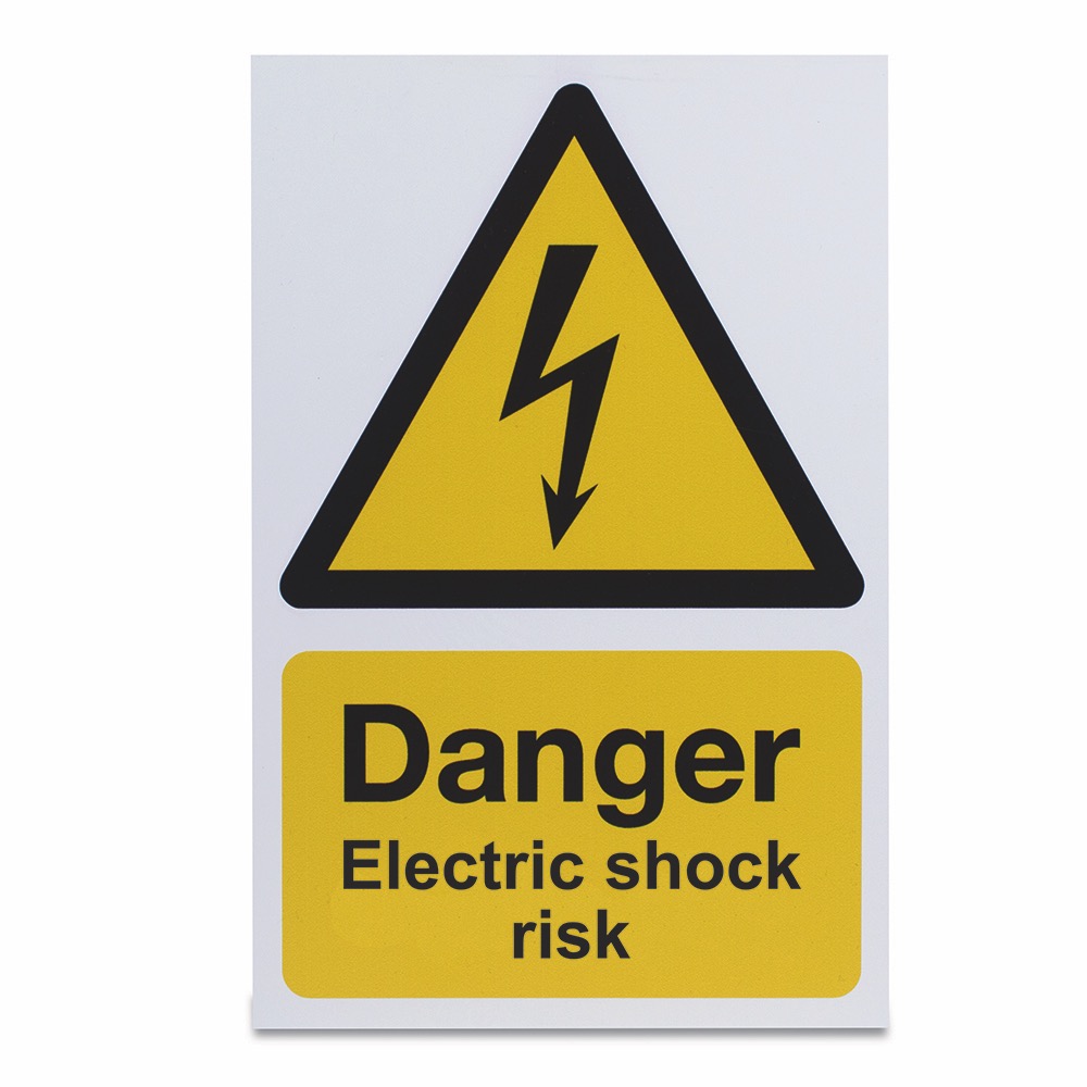 Danger Electric Shock Risk, Rigid, 297 x 210mm, 1 x Single Unit