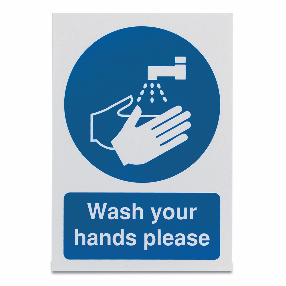 Wash your hands please, Rigid, 210 x 148mm, 1 x  Single Unit