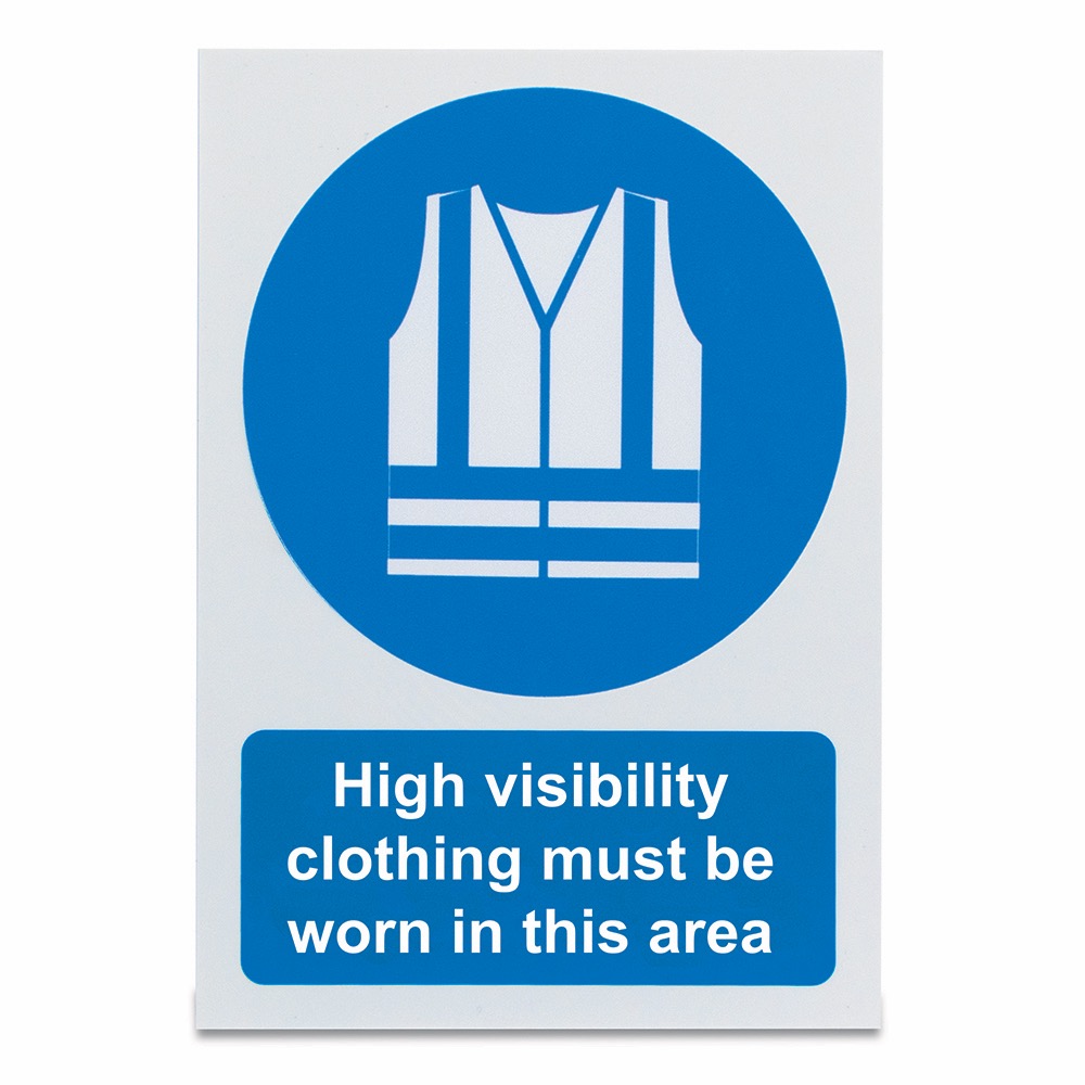 High visibility clothing must be worn in this area  , Rigid, 297 x 210mm, 1 x  Single Unit