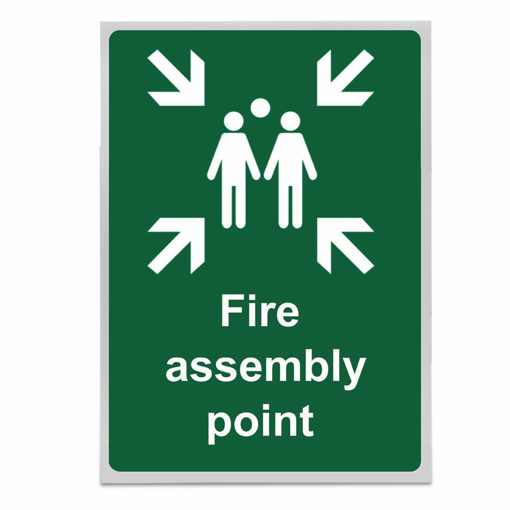 Fire assembly point  , Rigid, 594 x 420mm, 1 x  Single Unit