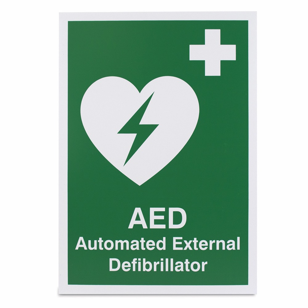 AED / Defibrillator , Vinyl, 200 x 150mm, 1 x  Single Unit