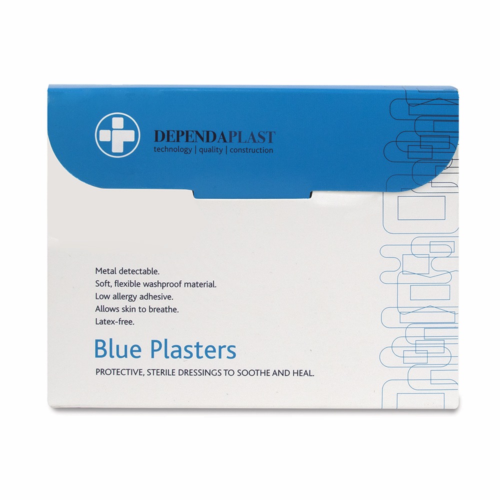 Dependaplast Blue Plasters, Sterile, Assorted, 10 x  Box of 100