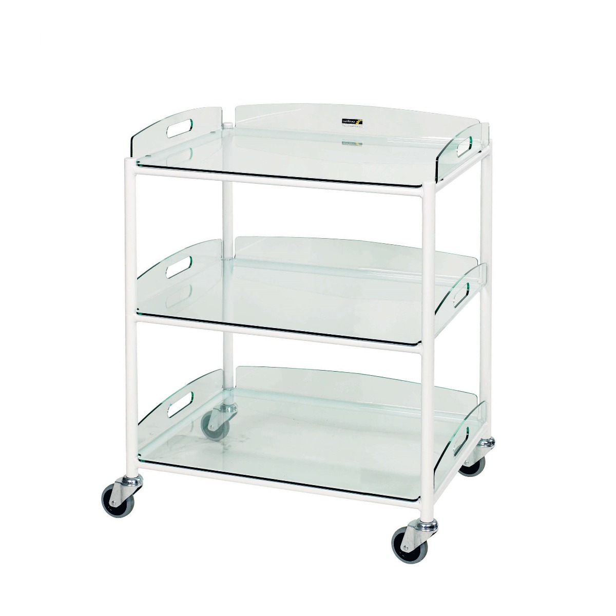 Sunflower Dressing Trolley – 66cm Width with Glass Effect Safety Trays