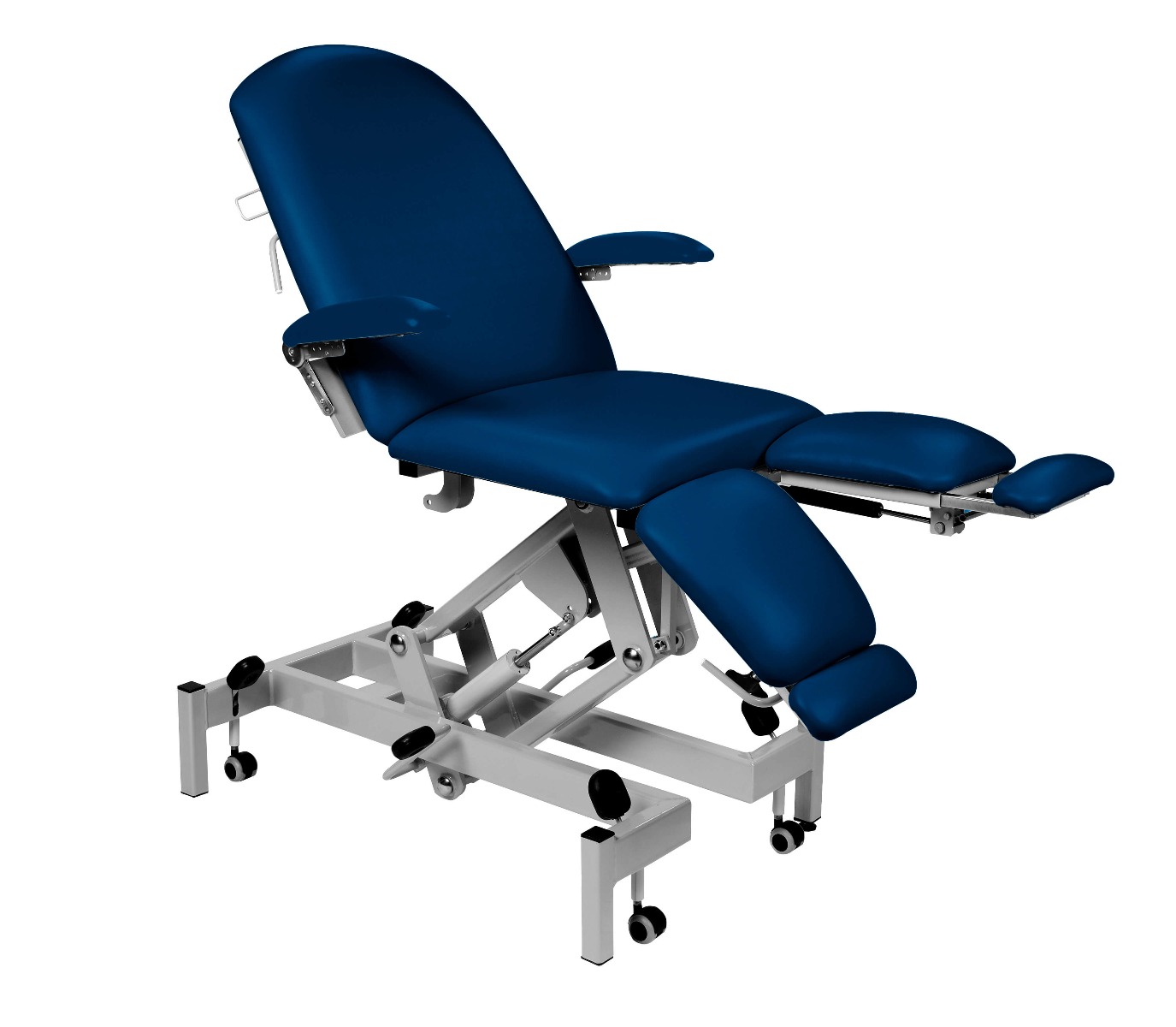 Sunflower Fusion Podiatry Chair, Hydraulic Height Adjustment, Gas Assisted Head and Split Adjustable Length ﻿and Foot Sections