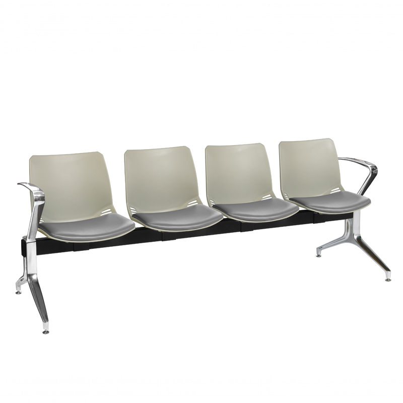 Sunflower Neptune Visitor 4 Seat Module - 4 Moulded Seats ﻿with Vinyl Upholstered Seat Pads