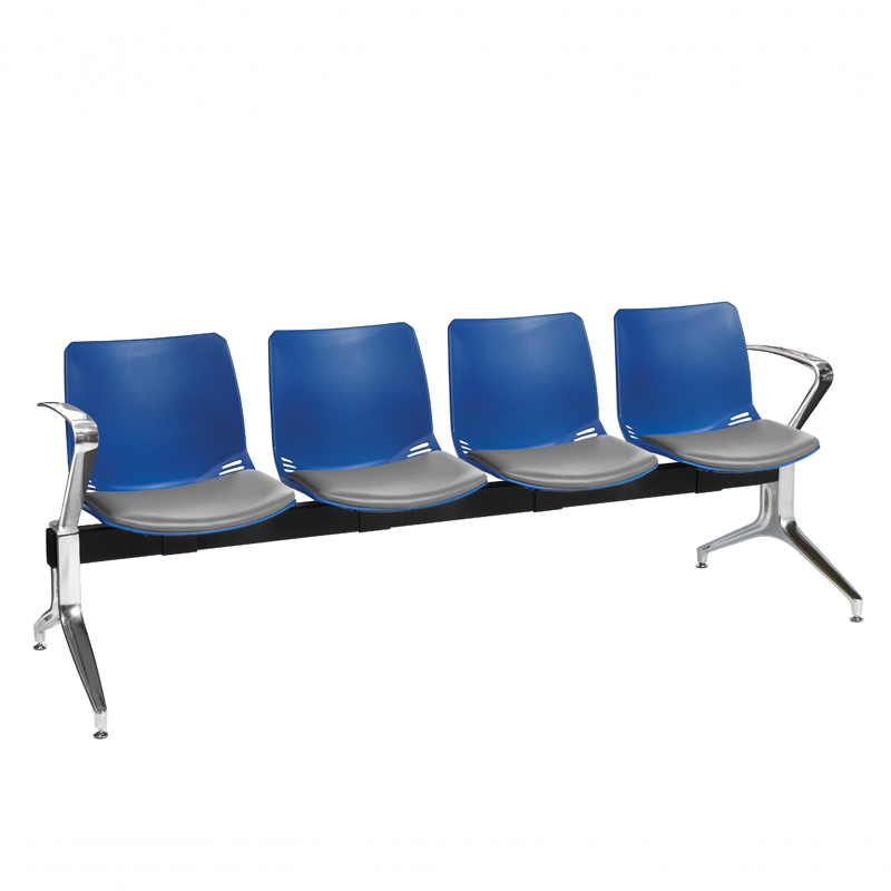 Sunflower Neptune Visitor 4 Seat Module - 4 Moulded Seats ﻿with Vinyl Upholstered Seat Pads