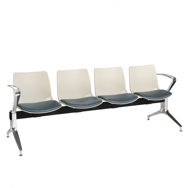 Sunflower Neptune Visitor 4 Seat Module - 4 Moulded Seats ﻿with Vinyl Upholstered Seat Pads