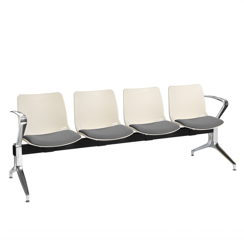 Sunflower Neptune Visitor 4 Seat Module - 4  Moulded Seats ﻿with ﻿Inter/VeneTM Upholstered Seat Pads