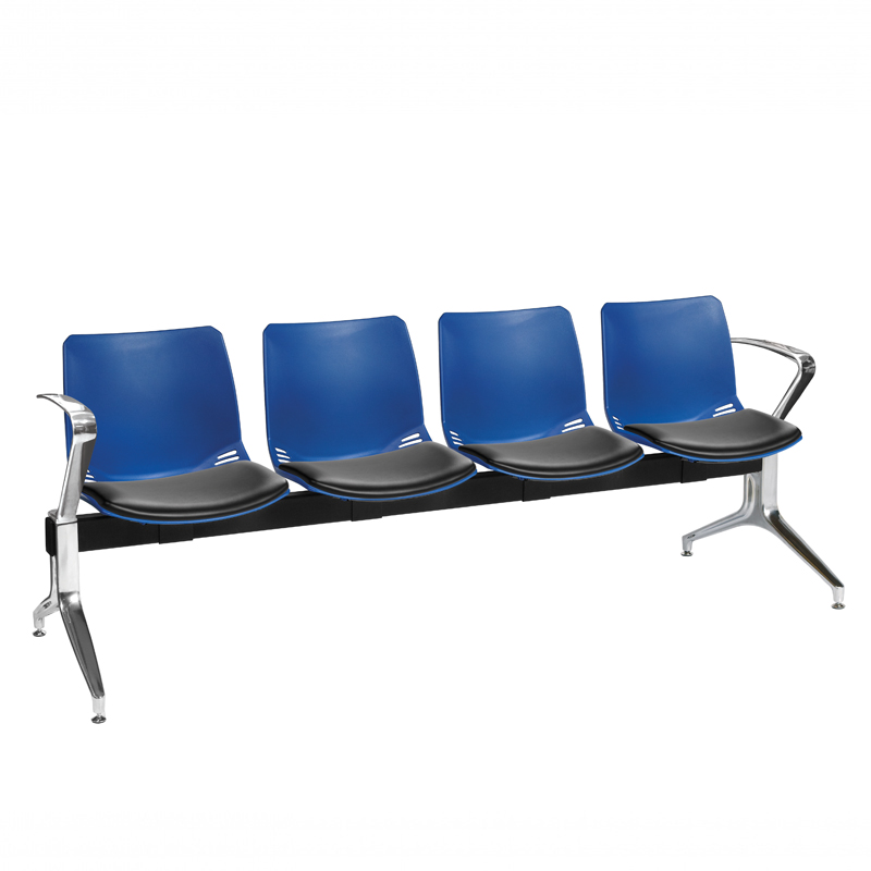 Sunflower Neptune Visitor 4 Seat Module - 4 Moulded Seats ﻿with Vinyl Upholstered Seat Pads