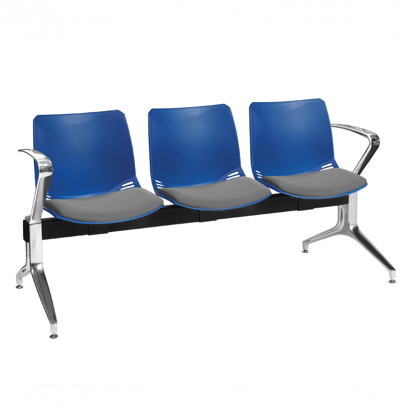 Sunflower Neptune Visitor 3 Seat Module - 3 Moulded Seats ﻿with Inter/Vene Upholstered Seat Pads