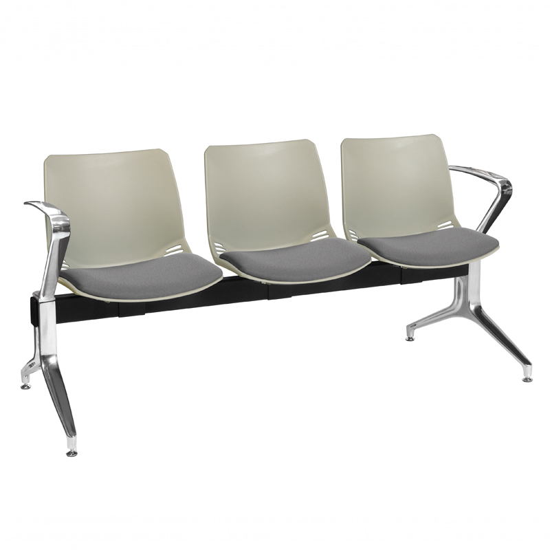 Sunflower Neptune Visitor 3 Seat Module - 3 Moulded Seats ﻿with Inter/Vene Upholstered Seat Pads