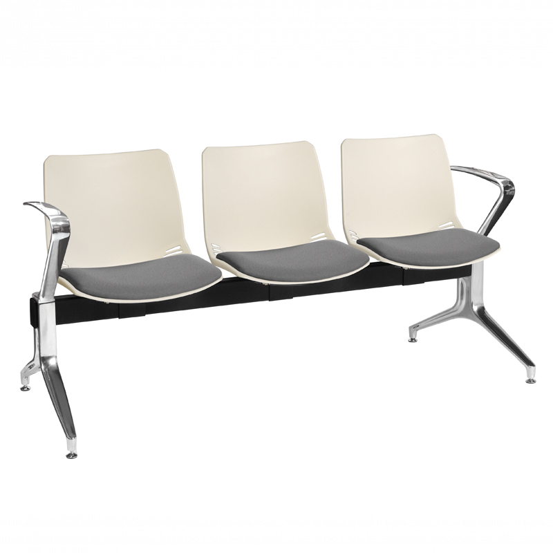 Sunflower Neptune Visitor 3 Seat Module - 3 Moulded Seats ﻿with Inter/Vene Upholstered Seat Pads