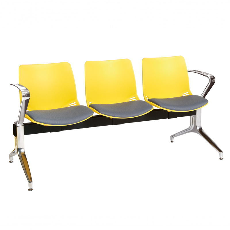 Sunflower Neptune Visitor 3 Seat Module - 3 Moulded Seats ﻿with Inter/Vene Upholstered Seat Pads