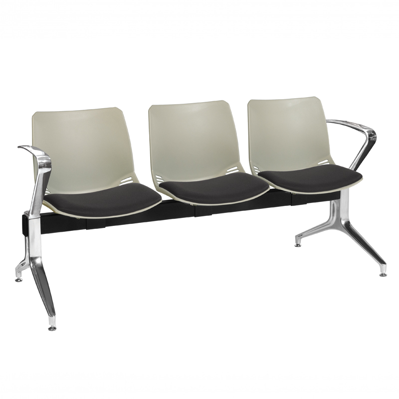 Sunflower Neptune Visitor 3 Seat Module - 3 Moulded Seats ﻿with Inter/Vene Upholstered Seat Pads