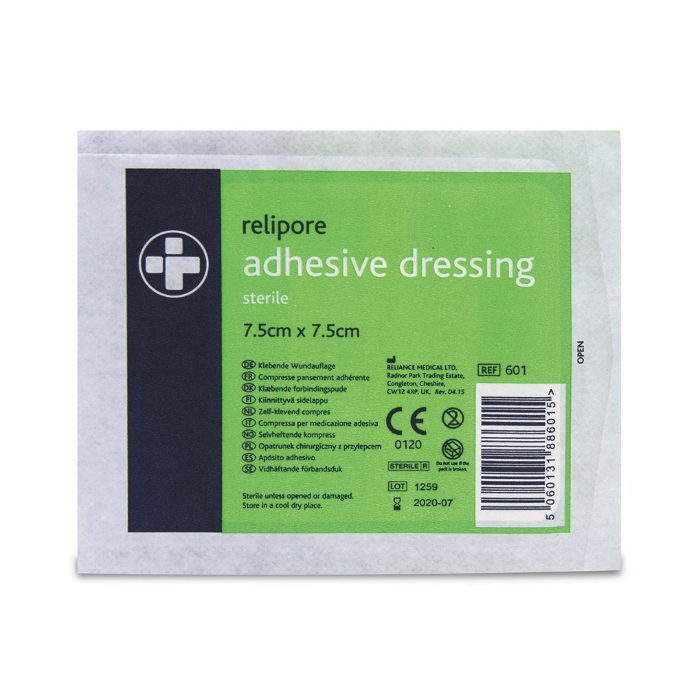 Relipore Adhesive Dressing Pads, Sterile , 7.5cm x 7.5cm , 1 x  Box of 50