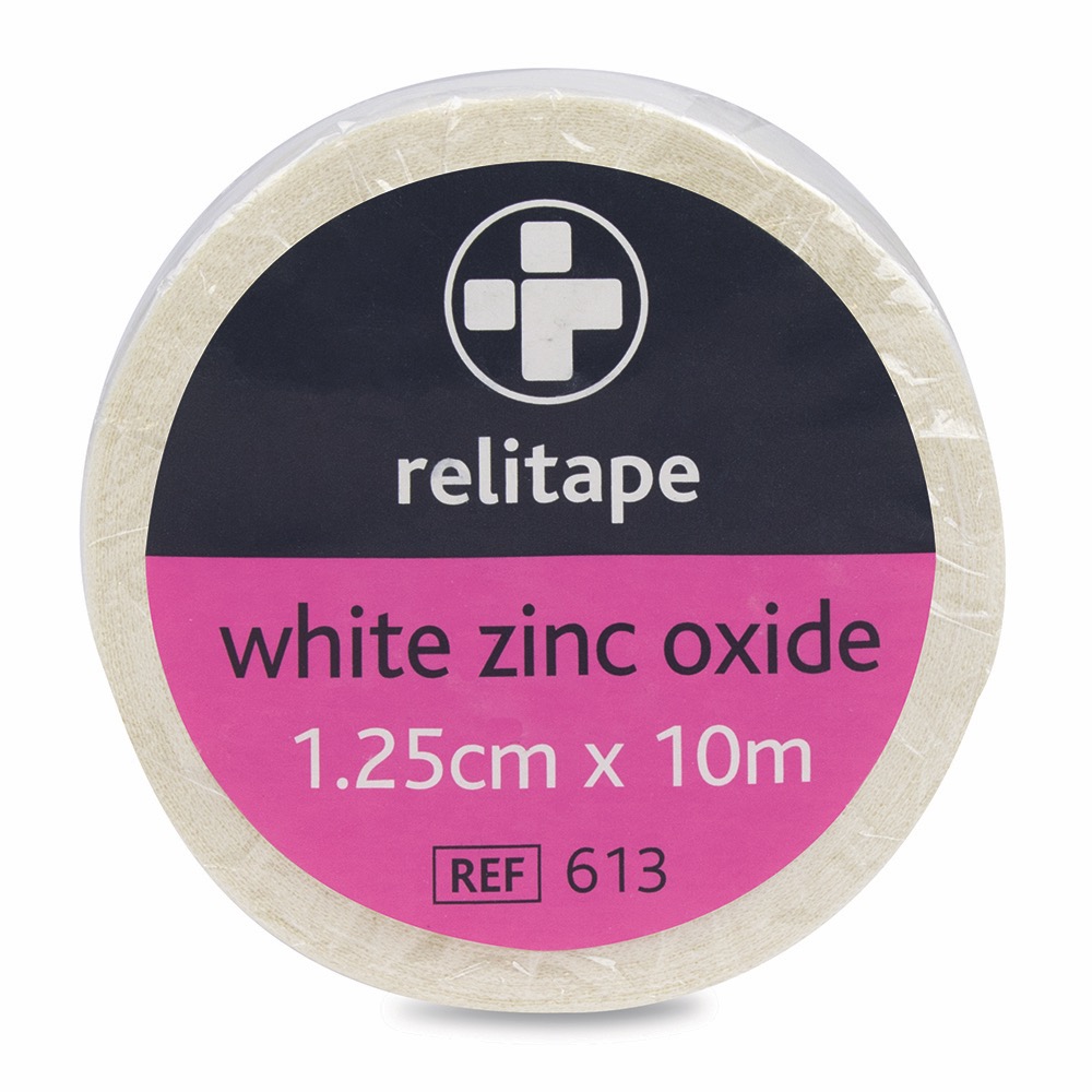 Relitape Zinc Oxide Tape , White , 1.25cm x 10m , 24 Single Unit