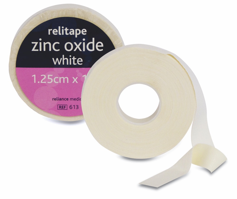 Relitape Zinc Oxide Tape , White , 1.25cm x 10m , 24 Single Unit