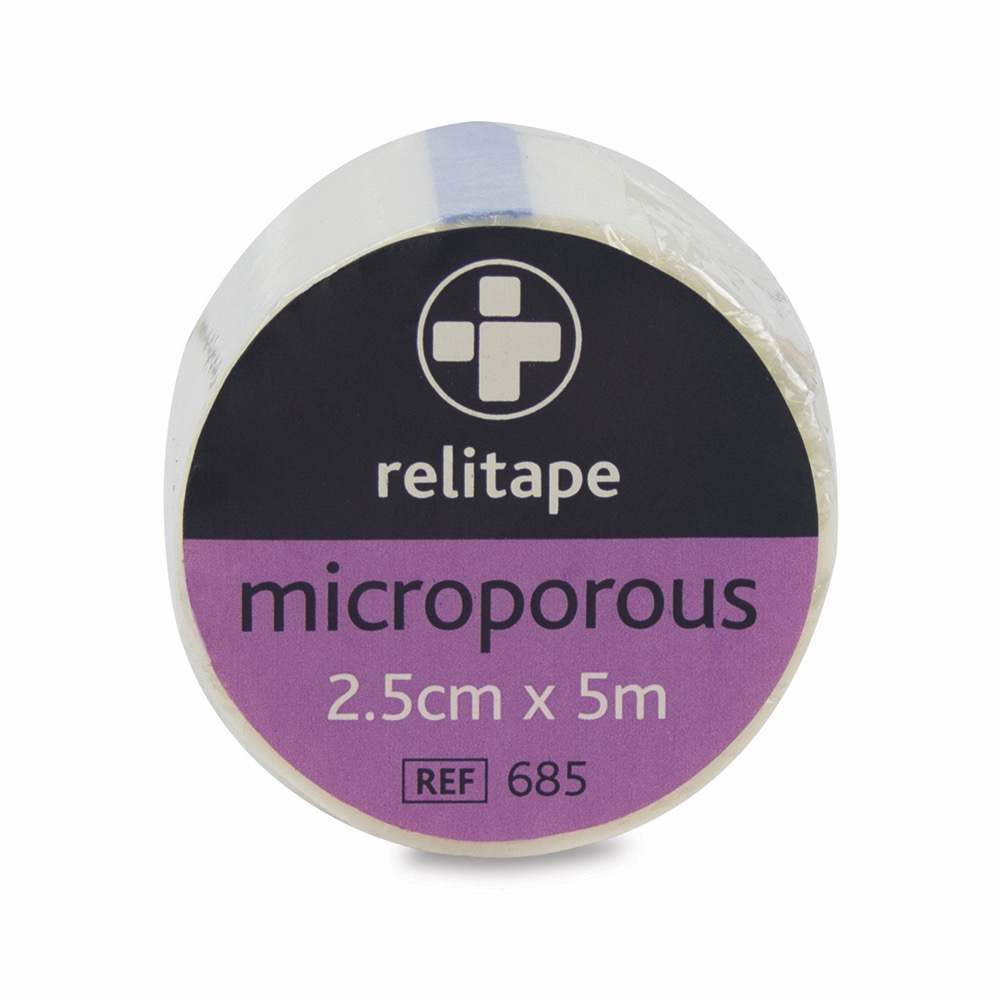 Relitape Microporous Tape , 2.5cm x 5m , 12 Single Unit