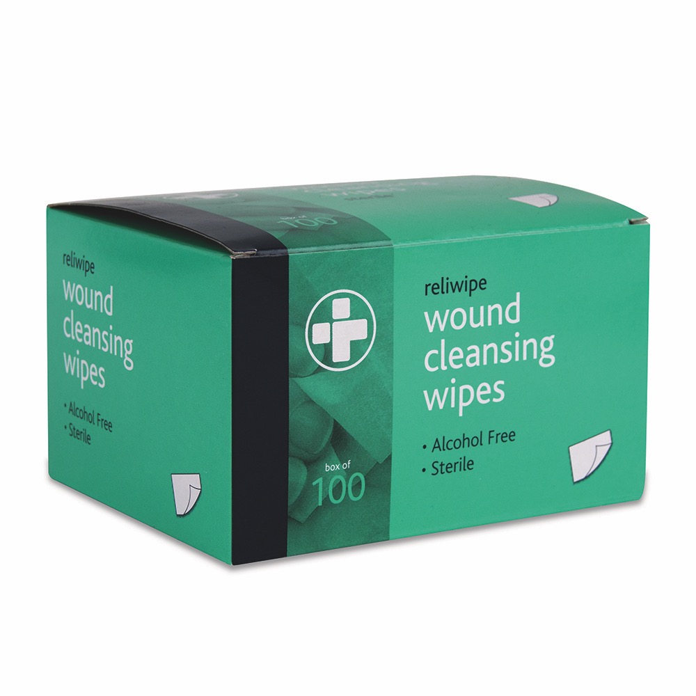 Reliwipe Wound Cleansing Wipes , Sterile, Box of 100, 1 x  Box of 100