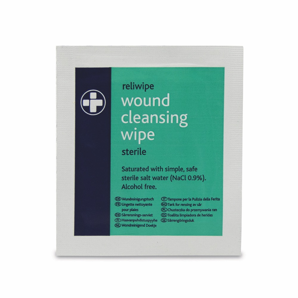 Reliwipe Wound Cleansing Wipes , Sterile, Box of 100, 1 x  Box of 100