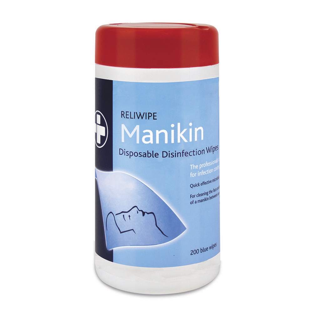 Reliwipe Manikin Wipes , Drum of 200, Drum of 200, 6 Drum of 200