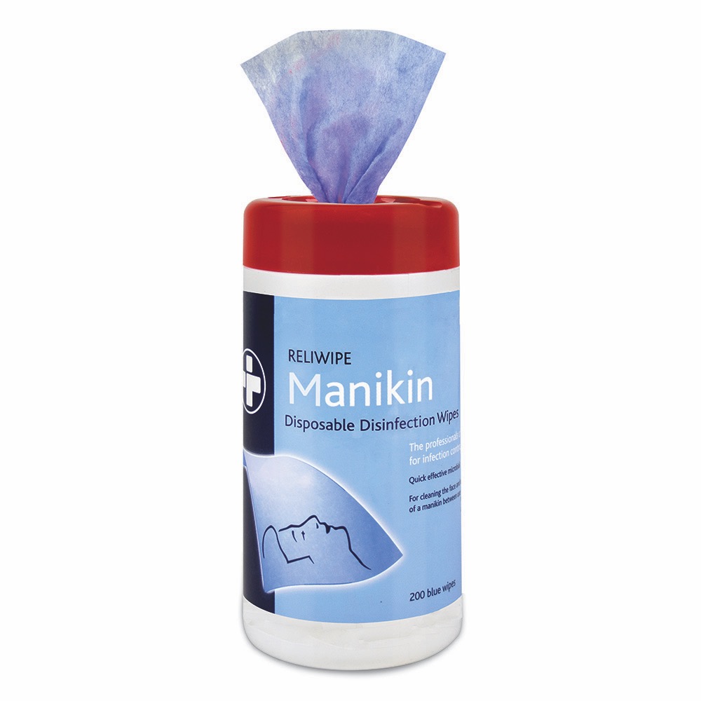 Reliwipe Manikin Wipes , Drum of 200, Drum of 200, 6 Drum of 200