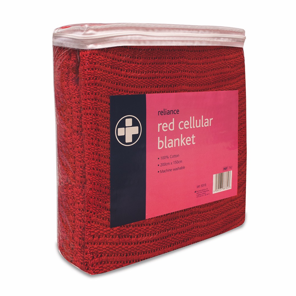 Cellular Blanket , Red, 200cm x 150cm, 1 x  Single Unit