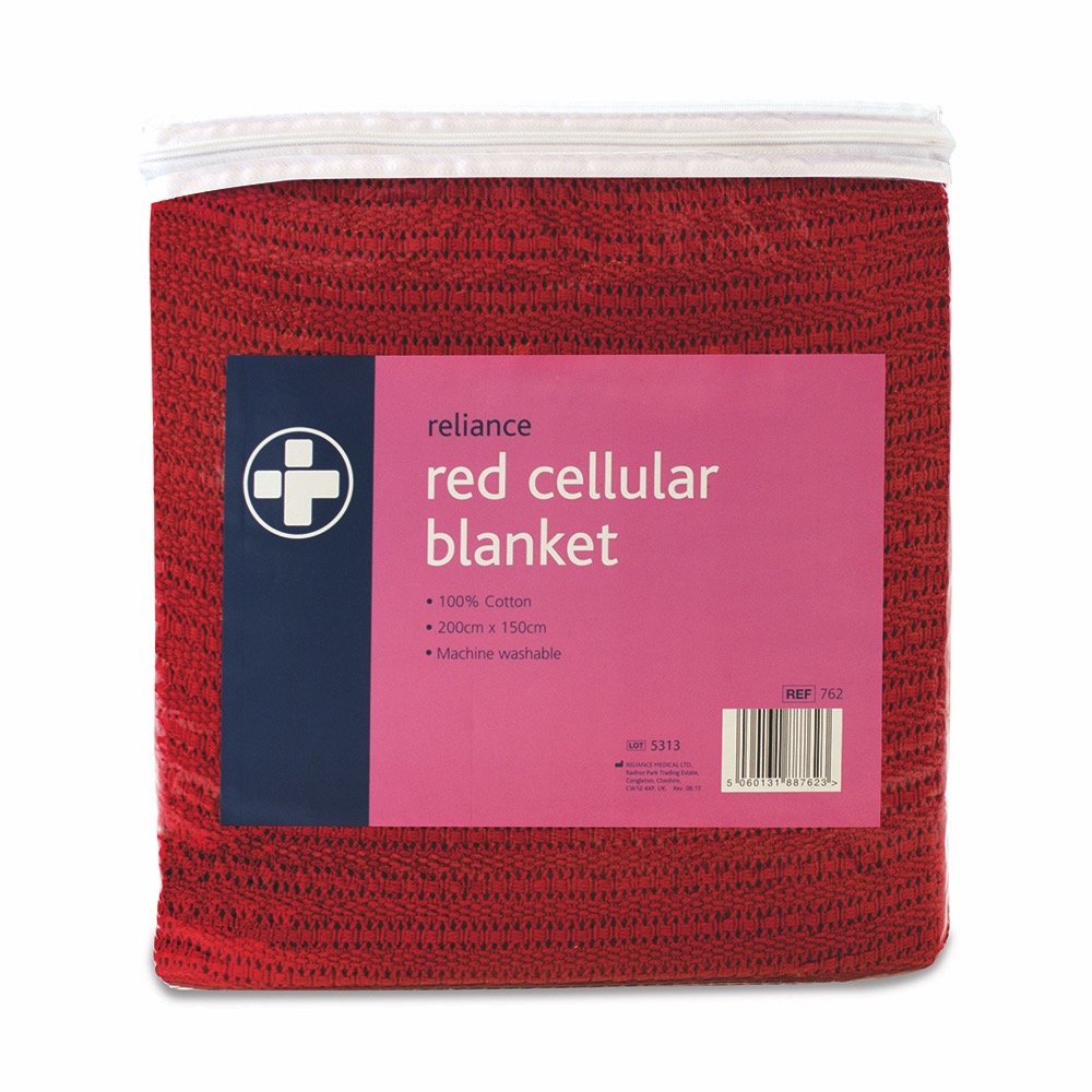 Cellular Blanket , Red, 200cm x 150cm, 1 x  Single Unit