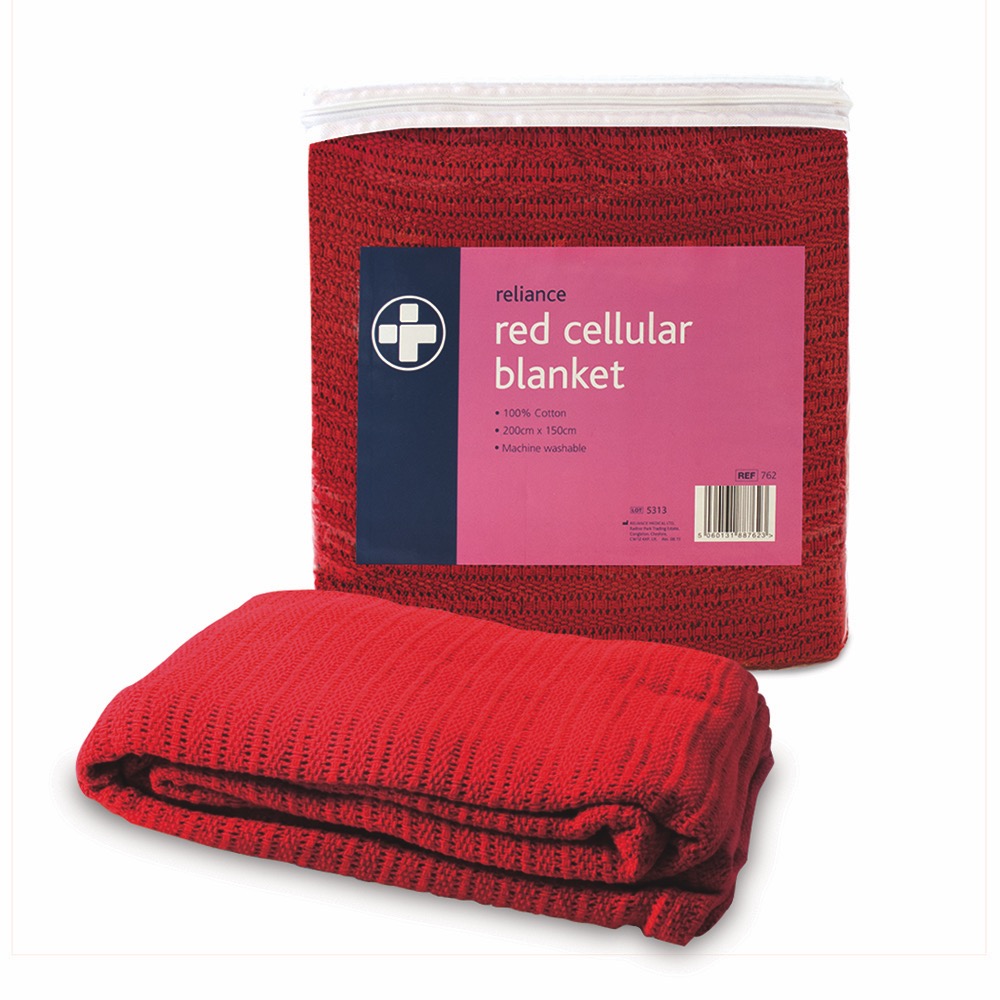 Cellular Blanket , Red, 200cm x 150cm, 1 x  Single Unit